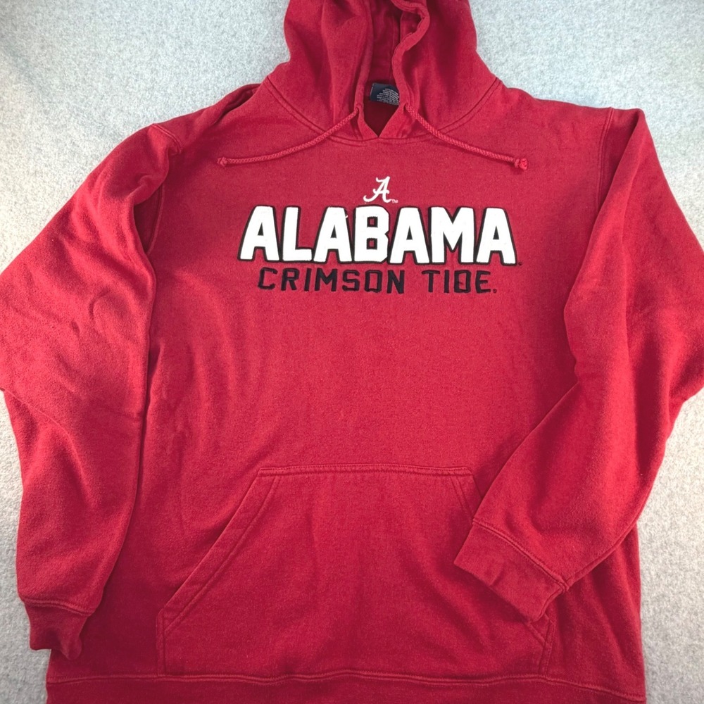 Alabama Crimson‎ Tide Hoodie Red Mens Large NCAA Sweatshirt J America RN101475